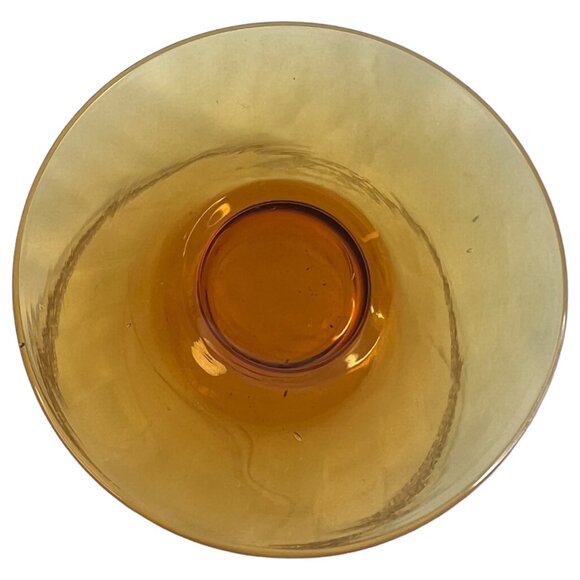 Vintage Amber Depression Glass Drinking Pedestal Cone Shape Geometric Design - Picture 4 of 6